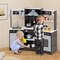Wooden Pretend Play Kitchen Toy Set with Range Hood, Real Sounds & Lights, Interactive Kitchen Playset for Kids